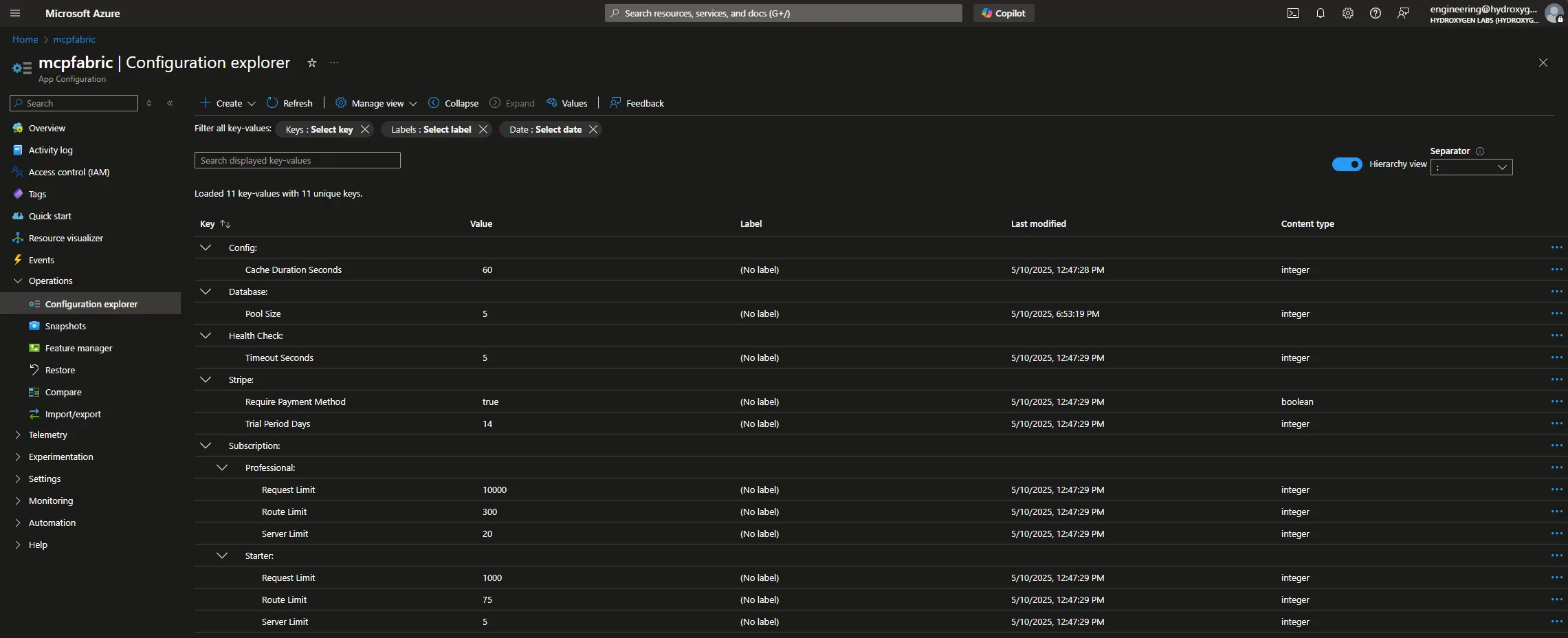 App Configuration