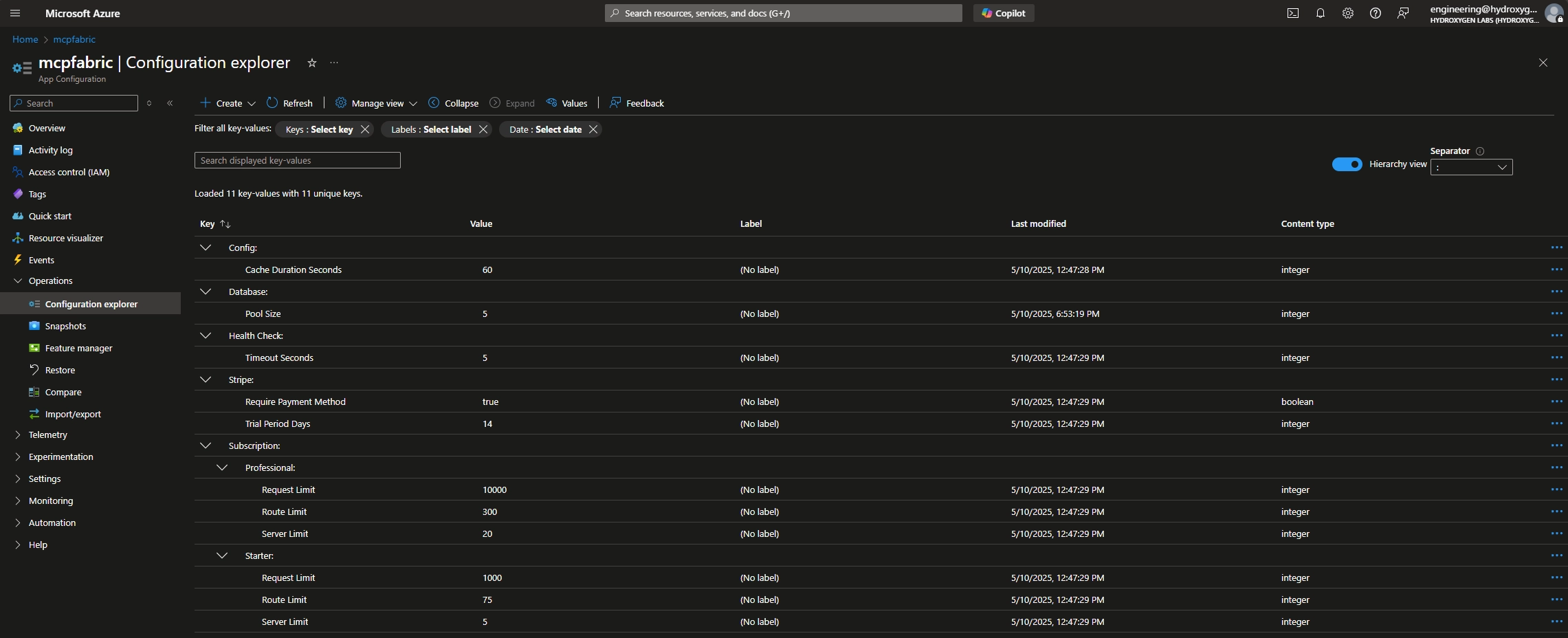 App Configuration
