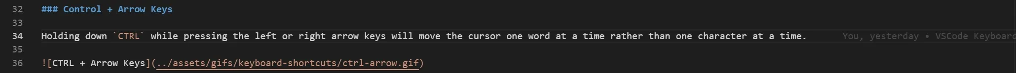 CTRL + Arrow Keys